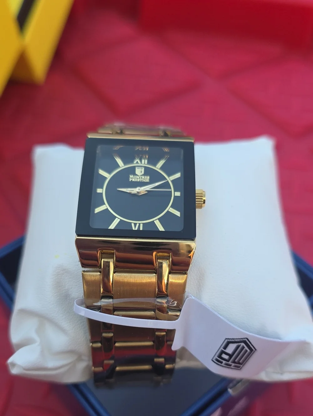 419.  Invicta X Montres Prestige Men's Square Gold/Black Dial Watch MPW-0252